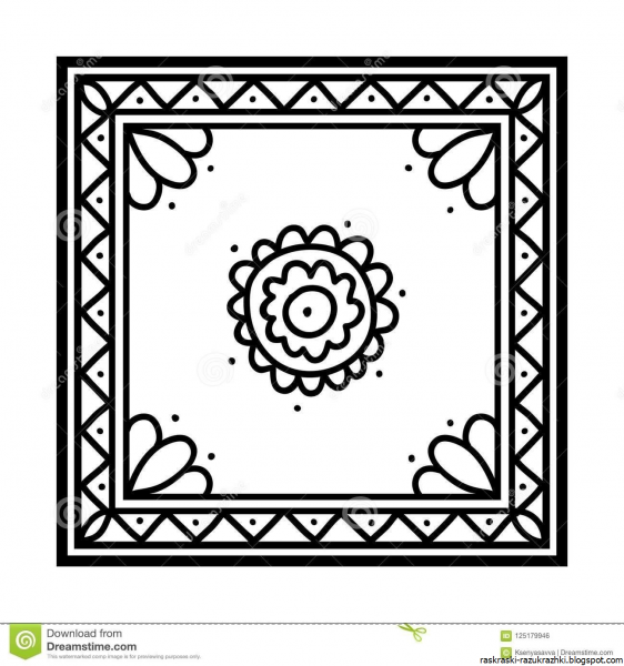 Мамин платок раскраска