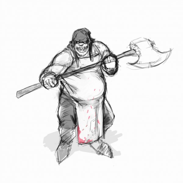 Палач с топором рисунок