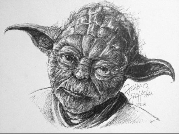 Мастер йода карандашом