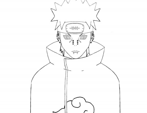 Раскраска аниме Наруто Пейн
