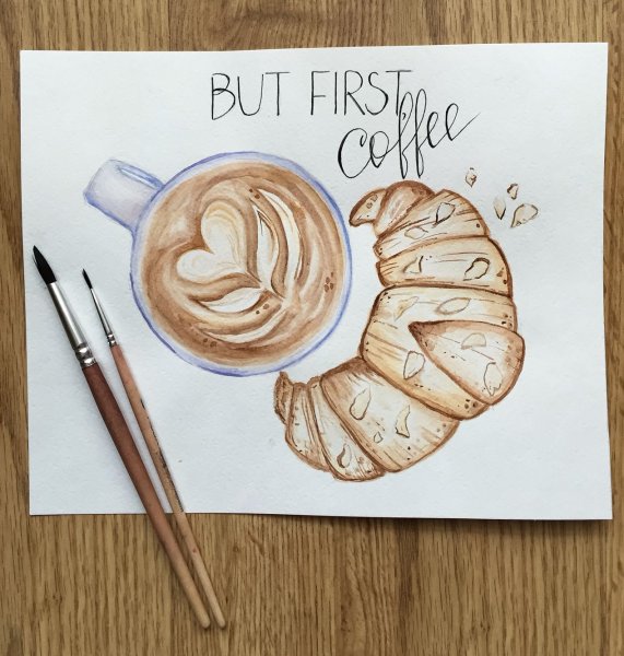 Круассан рисунок карандашом