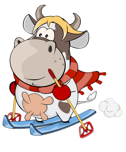 Бычок на лыжах