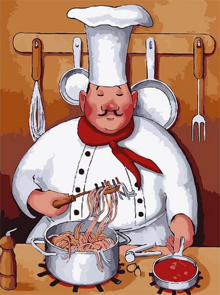 Повар на прозрачном фоне