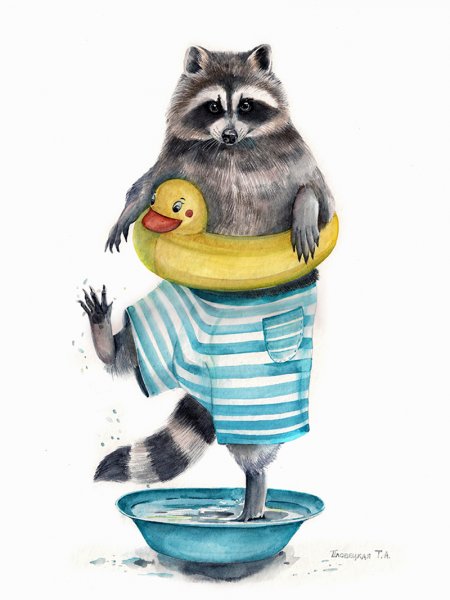 Енот полоскун арт