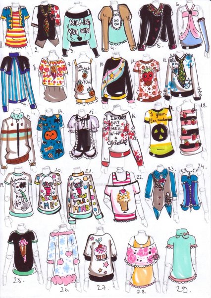 Разная одежда для рисования