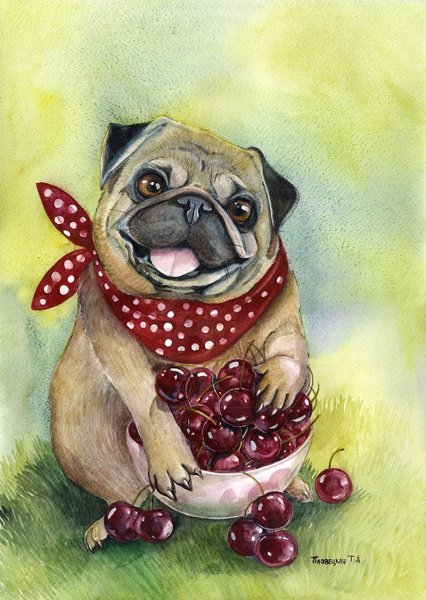 Живопись забавные собаки