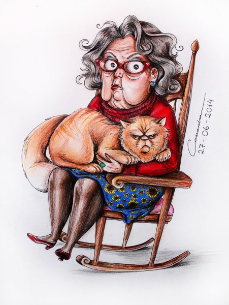 Карикатура на старух