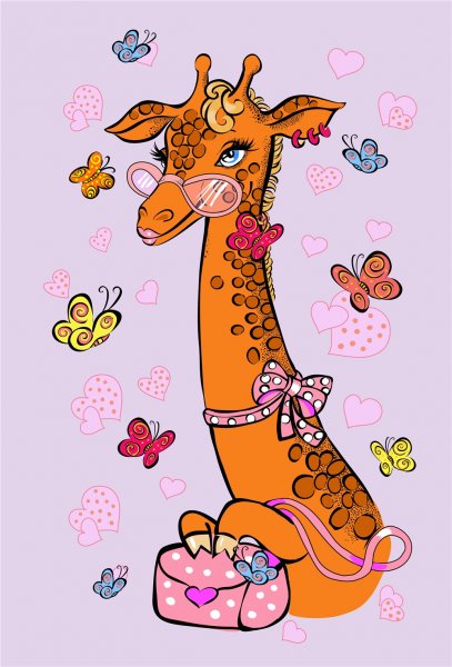 Иллюстрации с жирафиками