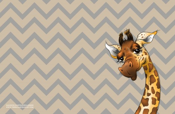 Смешной Жираф мультяшный