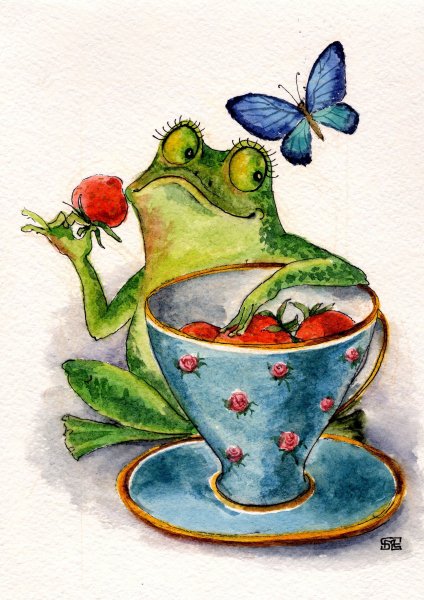 Смешные мультяшные лягушки