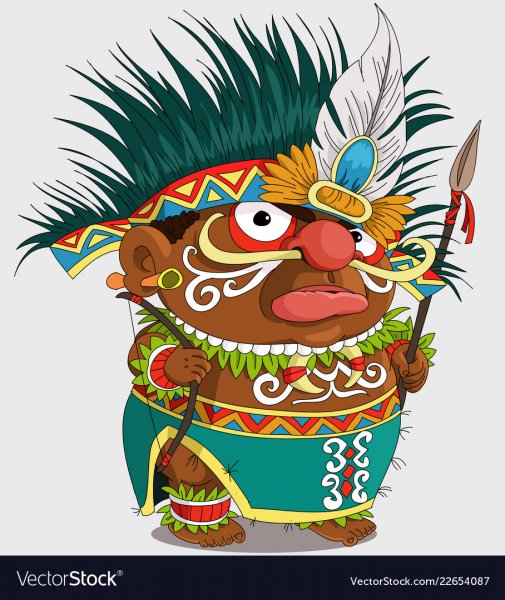 Маски папуасов карикатура