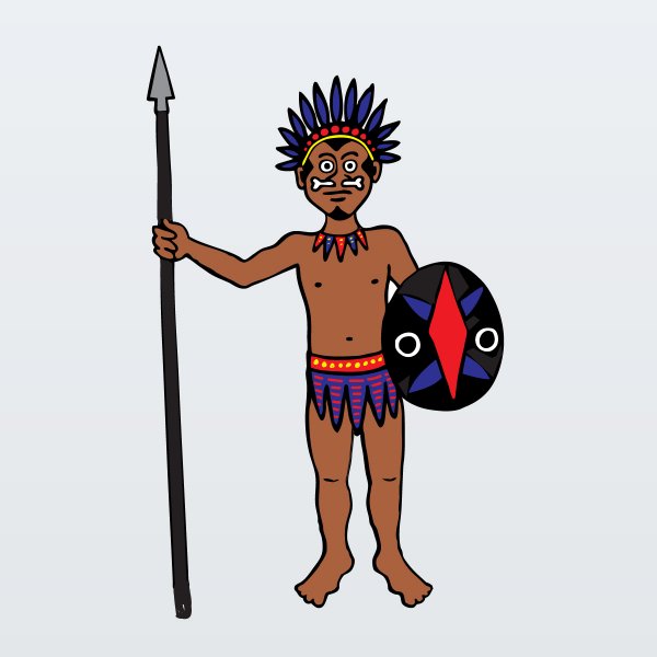 Абориген на белом фоне