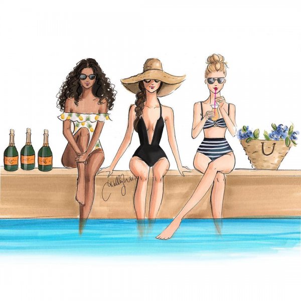 Мультяшные девушки в купальниках