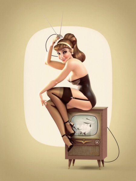 Смешная девушка арт