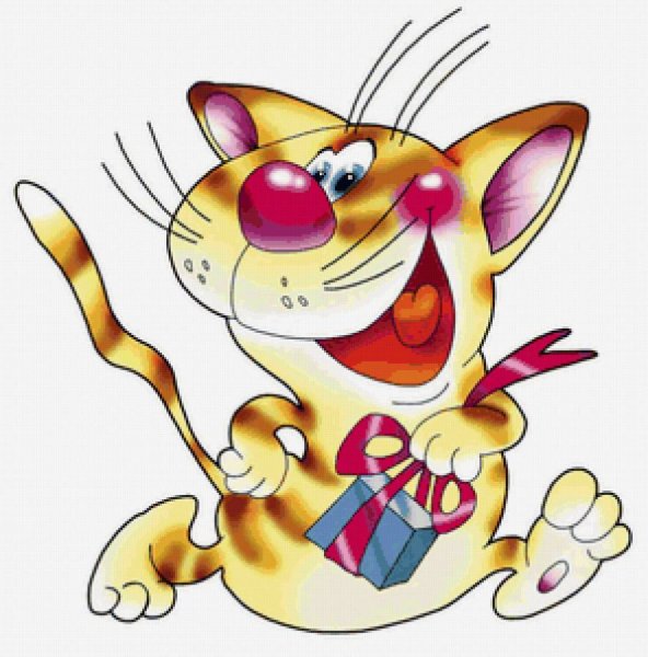 Прикольный кот мультяшный