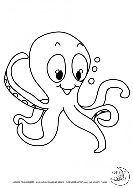 Осьминог нарисованный смешной