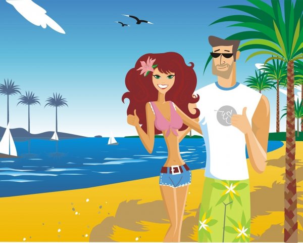 Пляж иллюстрация