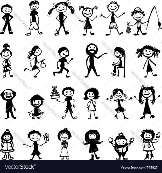 Смешные силуэты человечков