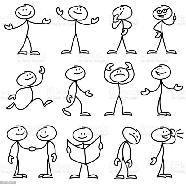 Схематичное изображение человечков в различных позах