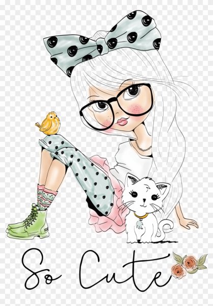 Рисованные смешные девочки