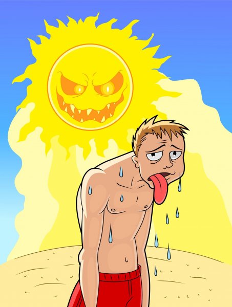 Жара карикатура