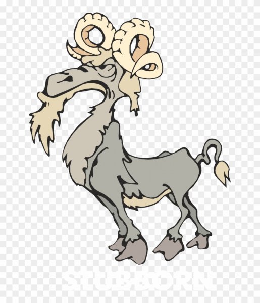 Нарисованный смешной козел