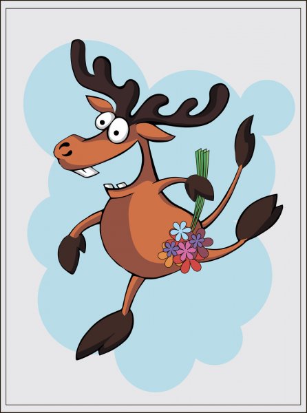 Лось мультяшный прикольный