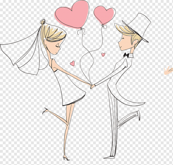 Молодожены иллюстрация