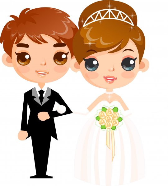 Жених и невеста вектор