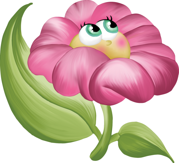 Цветочки мультяшные