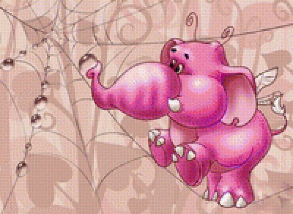 Милые розовые слоники