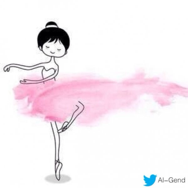 Розовая балерина рисунок