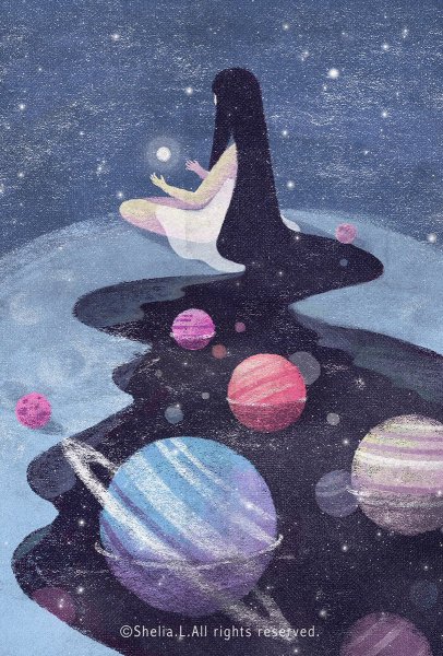 Космос гуашью