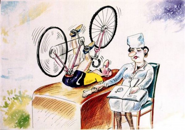 Велогонщик карикатура