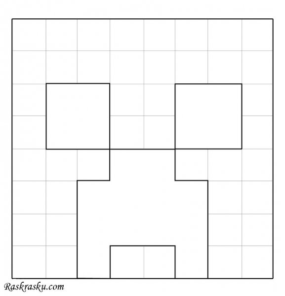 Раскраска лицо КРИПЕРА