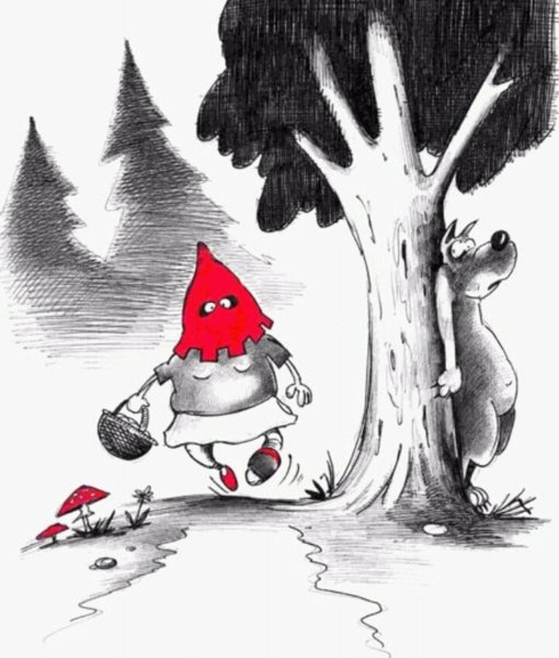 Красная шапочка карикатура