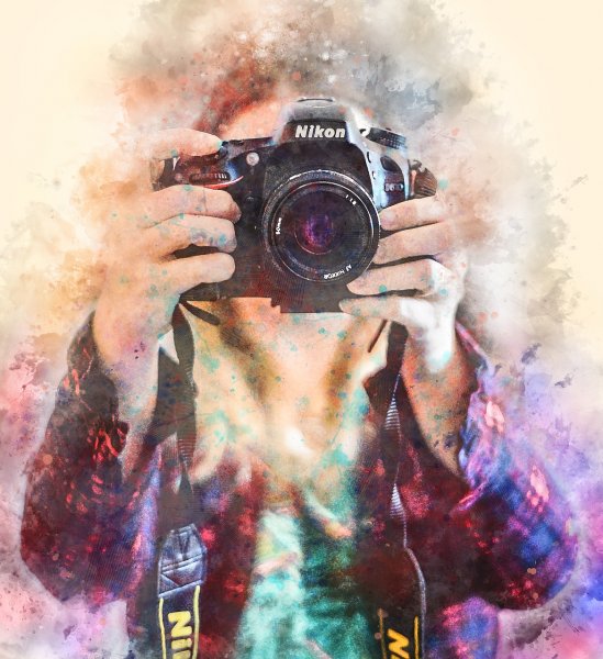 Фотоаппарат нарисованный акварелью