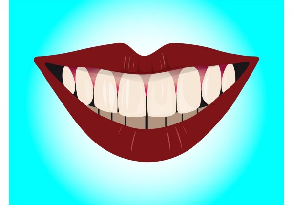 Улыбка с зубами мультяшная