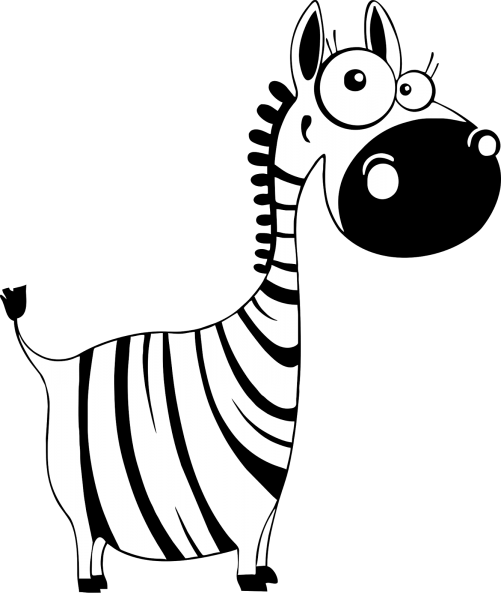 Веселая Зебра раскраска
