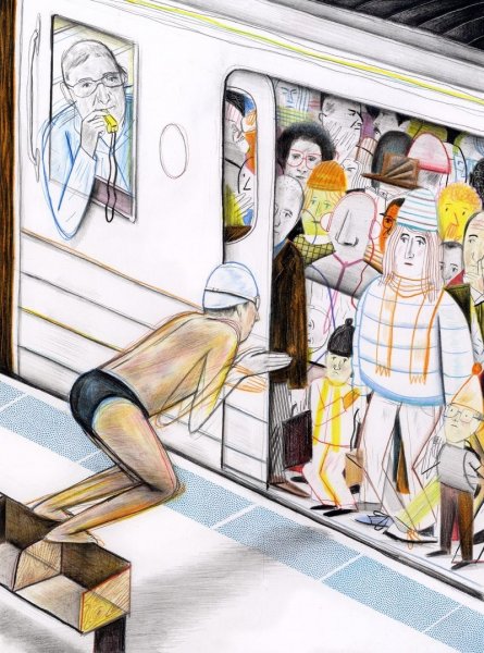 Смешные карикатуры про метро