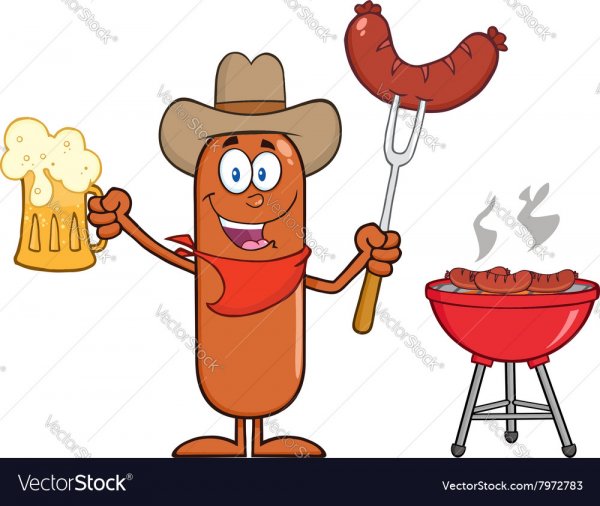 Смешная сосиска мультяшная