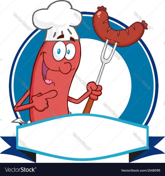 Логотип сосиски и колбаса