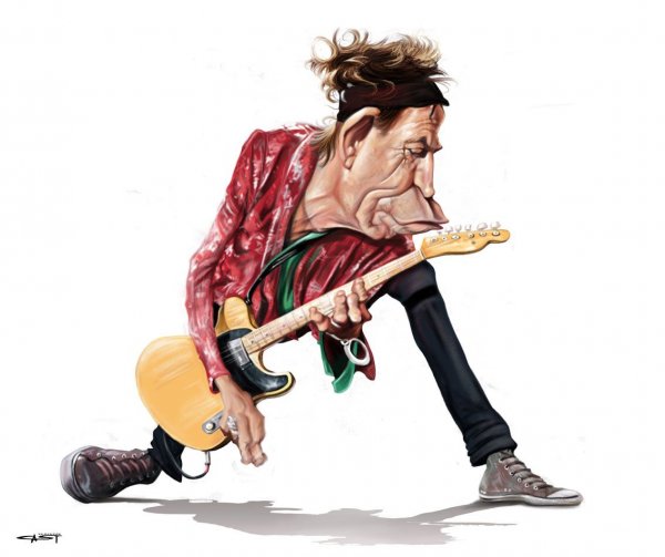 Гитарист карикатура