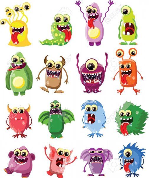 Мультяшный монстрик