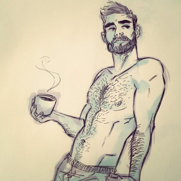 Скетч парень с бородой