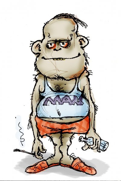 Пьяный мужчина карикатура