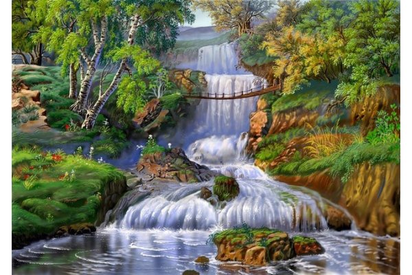 Мозаика Фрея горный водопад