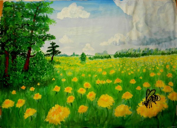 Летний пейзаж рисунок