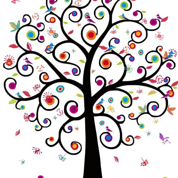 Дерево с завитушками