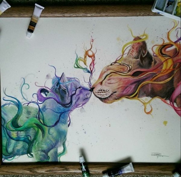 Рисунки акварельными карандашами